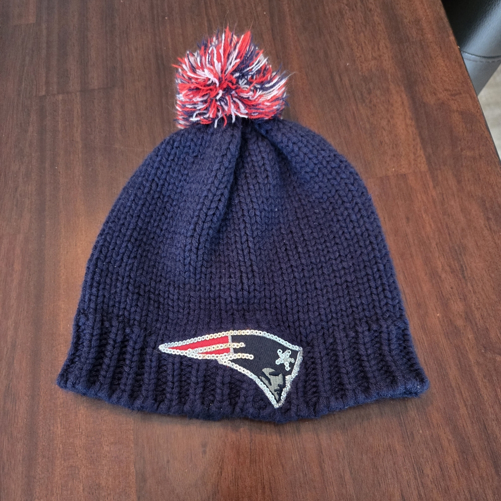Pats Patriots NFL Women's Knit Hat with Pom